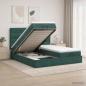 Preview: ARDEBO.de - Ottoman Bett mit Matratze mit Kopfteil 2 Stk. Dunkelgrün Samt