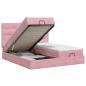 Preview: Ottoman Bett mit Matratze mit Kopfteil 2 Stk. Rosa Samt