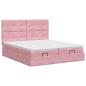 Preview: Ottoman Bett mit Matratze mit Kopfteil 2 Stk. Rosa Samt