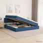 Preview: ARDEBO.de - Aufbewahrungsbett mit Matratze Blau 200 x 200 cm Samt