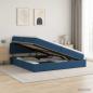 Preview: ARDEBO.de - Aufbewahrungsbett mit Matratze Blau 200 x 200 cm Samt