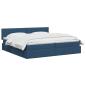 Preview: Aufbewahrungsbett mit Matratze Blau 200 x 200 cm Samt