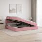Preview: ARDEBO.de - Aufbewahrungsbett mit Kopfteil Rosa 200 x 200 cm Samt