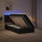 Preview: ARDEBO.de - LED-Speicherbett mit Matratze Schwarz 90 x 190 cm Stoff
