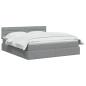 Preview: LED-Speicherbett mit Matratze Hellgrau 140 x 190 cm Stoff