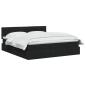 Preview: LED-Speicherbett mit Matratze Schwarz 140 x 200 cm Stoff