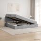 Preview: ARDEBO.de - LED-Speicherbett mit Matratze Hellgrau 200 x 200 cm Stoff