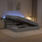 Preview: LED-Speicherbett mit Matratze Hellgrau 200 x 200 cm Stoff