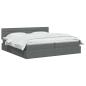 Preview: LED-Speicherbett mit Matratze Dunkelgrau 200 x 200 cm Stoff