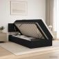 Preview: ARDEBO.de - LED-Speicherbett mit Matratze Schwarz 90 x 200 cm Stoff
