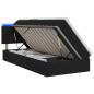 Preview: LED-Speicherbett mit Matratze Schwarz 90 x 200 cm Stoff
