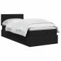 Preview: LED-Speicherbett mit Matratze Schwarz 90 x 200 cm Stoff