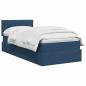 Preview: LED-Speicherbett mit Matratze Blau 90 x 200 cm Stoff