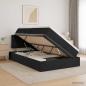 Preview: ARDEBO.de - LED-Speicherbett mit Matratze Schwarz 120 x 200 cm Stoff