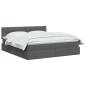 Preview: LED-Speicherbett mit Matratze Dunkelgrau 140 x 200 cm Stoff