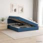 Preview: ARDEBO.de - LED-Speicherbett mit Matratze Blau 140 x 200 cm Stoff