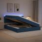 Preview: LED-Speicherbett mit Matratze Blau 140 x 200 cm Stoff