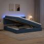 Preview: LED-Speicherbett mit Matratze Blau 200 x 200 cm Stoff