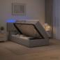 Preview: ARDEBO.de - LED-Speicherbett mit Matratze Hellgrau 90 x 190 cm Stoff