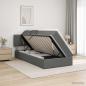Preview: ARDEBO.de - LED-Speicherbett mit Matratze Dunkelgrau 90 x 200 cm Stoff