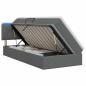 Preview: LED-Speicherbett mit Matratze Dunkelgrau 90 x 200 cm Stoff