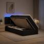 Preview: LED-Speicherbett mit Matratze Schwarz 90 x 200 cm Stoff
