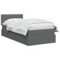 Preview: LED-Speicherbett mit Matratze Dunkelgrau 100 x 200 cm Stoff