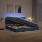 Preview: LED-Speicherbett mit Matratze Blau 200 x 200 cm Stoff