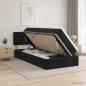 Preview: ARDEBO.de - LED-Speicherbett mit Matratze Schwarz 90 x 190 cm Samt