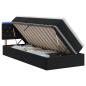 Preview: LED-Speicherbett mit Matratze Schwarz 90 x 190 cm Samt