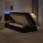 Preview: LED-Speicherbett mit Matratze Schwarz 90 x 190 cm Samt