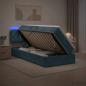 Preview: LED-Speicherbett mit Matratze Dunkelblau 100 x 200 cm Samt
