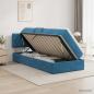 Preview: LED-Speicherbett mit Matratze Dunkelblau 100 x 200 cm Samt