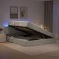 Preview: LED-Speicherbett mit Matratze Hellgrau 140 x 200 cm Samt