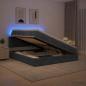 Preview: ARDEBO.de - LED-Speicherbett mit Matratze Dunkelgrau 160 x 200 cm Samt