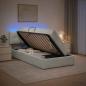 Preview: ARDEBO.de - LED-Speicherbett mit Matratze Hellgrau 90 x 190 cm Samt