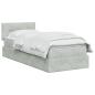 Preview: LED-Speicherbett mit Matratze Hellgrau 90 x 190 cm Samt