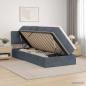 Preview: ARDEBO.de - LED-Speicherbett mit Matratze Dunkelgrau 90 x 200 cm Samt