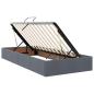 Preview: LED-Speicherbett mit Matratze Dunkelgrau 100 x 200 cm Samt