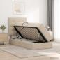 Preview: ARDEBO.de - Aufbewahrungsbett mit Matratze Creme 90 x 200 cm Stoff
