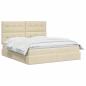 Preview: Aufbewahrungsbett mit Matratze Creme 140 x 200 cm Stoff