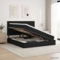 Preview: ARDEBO.de - Aufbewahrungsbett mit Matratze Schwarz 160 x 200 cm Stoff