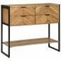 Preview: Konsolentisch Braun 90 x 35 x 80 cm Massivholz Akazie