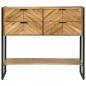 Preview: Konsolentisch Braun 90 x 35 x 80 cm Massivholz Akazie