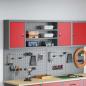 Preview: ARDEBO.de - Werkzeugschrank mit Regal Rot und Grau 150 x 20 x 55 cm Stahl