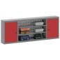 Preview: Werkzeugschrank mit Regal Rot und Grau 150 x 20 x 55 cm Stahl