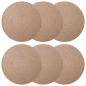 Preview: Jute-Untersetzer 6 Stk. Natur 100% Tossa-Jute