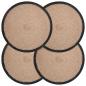 Preview: ARDEBO.de - Jute Platzsets 4 Stk. Natürlich und Schwarz 100% Tossa Jute