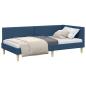 Preview: Eckbettgestell Blau 90 cm x 190 cm Stoff und Sperrholz