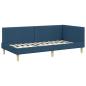 Preview: Eckbettgestell Blau 90 cm x 190 cm Stoff und Sperrholz